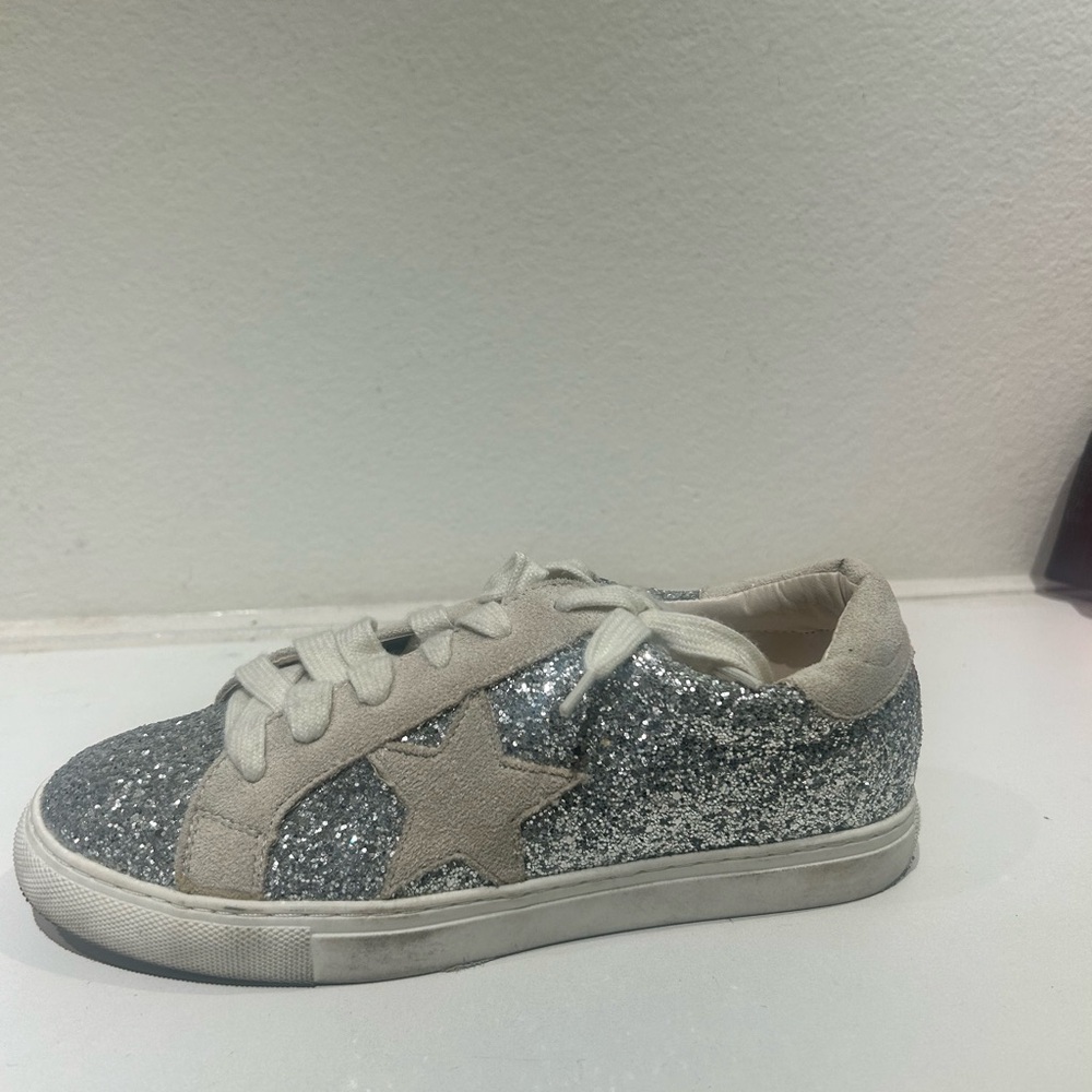 Silver sparkly shoes, size 7 women, worn once
